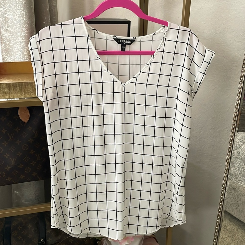 Express v-neck short sleeve blouse